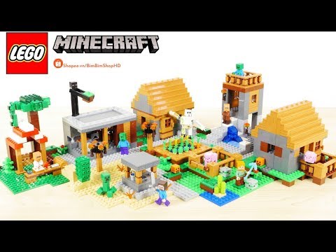 Đồ Chơi Xếp Hình LEGO Minecraft 21128 Lắp Ráp Ngôi Làng | Lego Speed Build Review.