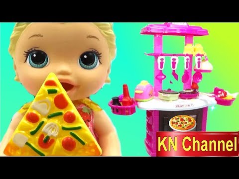 KN Channel Đồ chơi nhà bếp BÚP BÊ BABY ALIVE ĐI SIÊU THỊ & NẤU ĂN