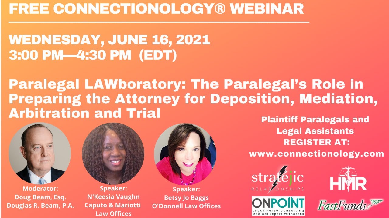 The Paralegal'S Role In Preparing The Attorney For Deposition, Mediation,  Arbitration And Trial. - Youtube